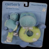 Carters Starters Lets Be Friends Turtle Wrist Rattle Plush Lovey